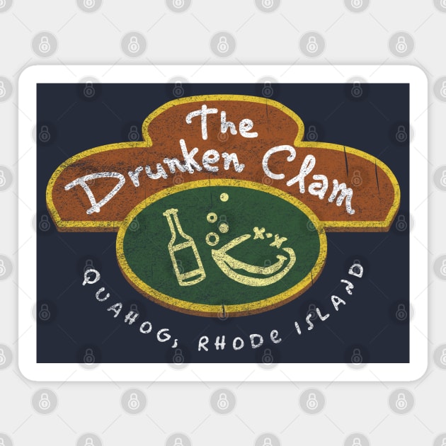 The Drunken Clam Worn Out Magnet by Alema Art